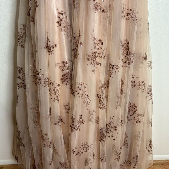 Mac Duggal EMBELLISHED ILLUSION CAP SLEEVE A LINE GOWN pageant dress size 4 - Picture 7 of 13